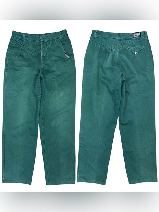 Vintage Denim - VTG 80s 90s RoughRider Circle T Green High Rise Wedgie Cowgirl Jeans Sz 30 USA
